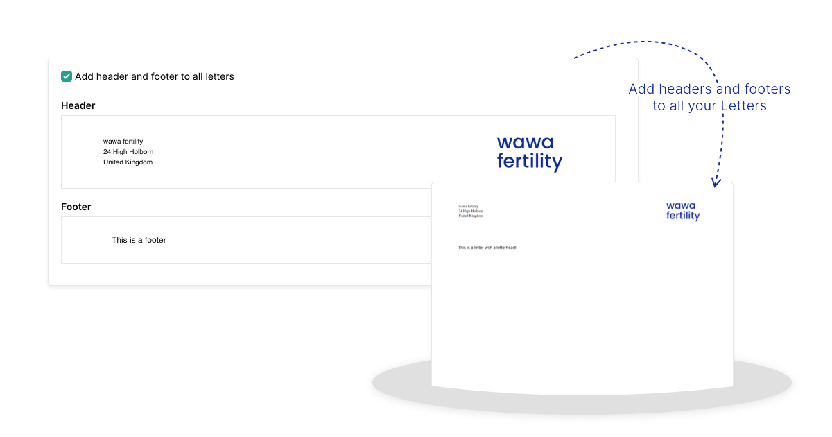 Enhance patient letters with branded letterheads
